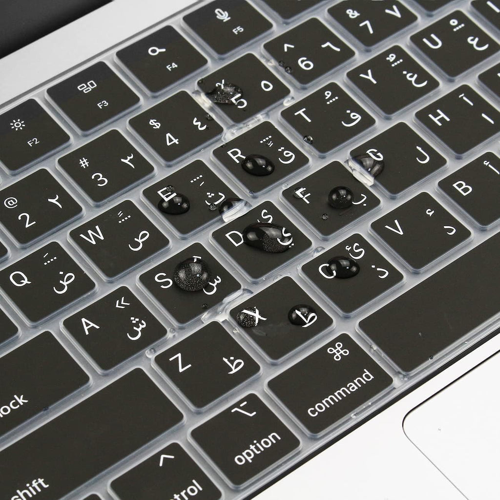 Arabic Keyboard Cover Skin for 2024-2022 Macbook Air 13.6 15 Inch M3 M2 A3113/A3114/A2681/A2941 & 2023-2021 Macbook Pro 14 16.2 Inch M3 M2 M1 Pro/Max A2918/A2992/A2779/A2780/A2991 Accessory