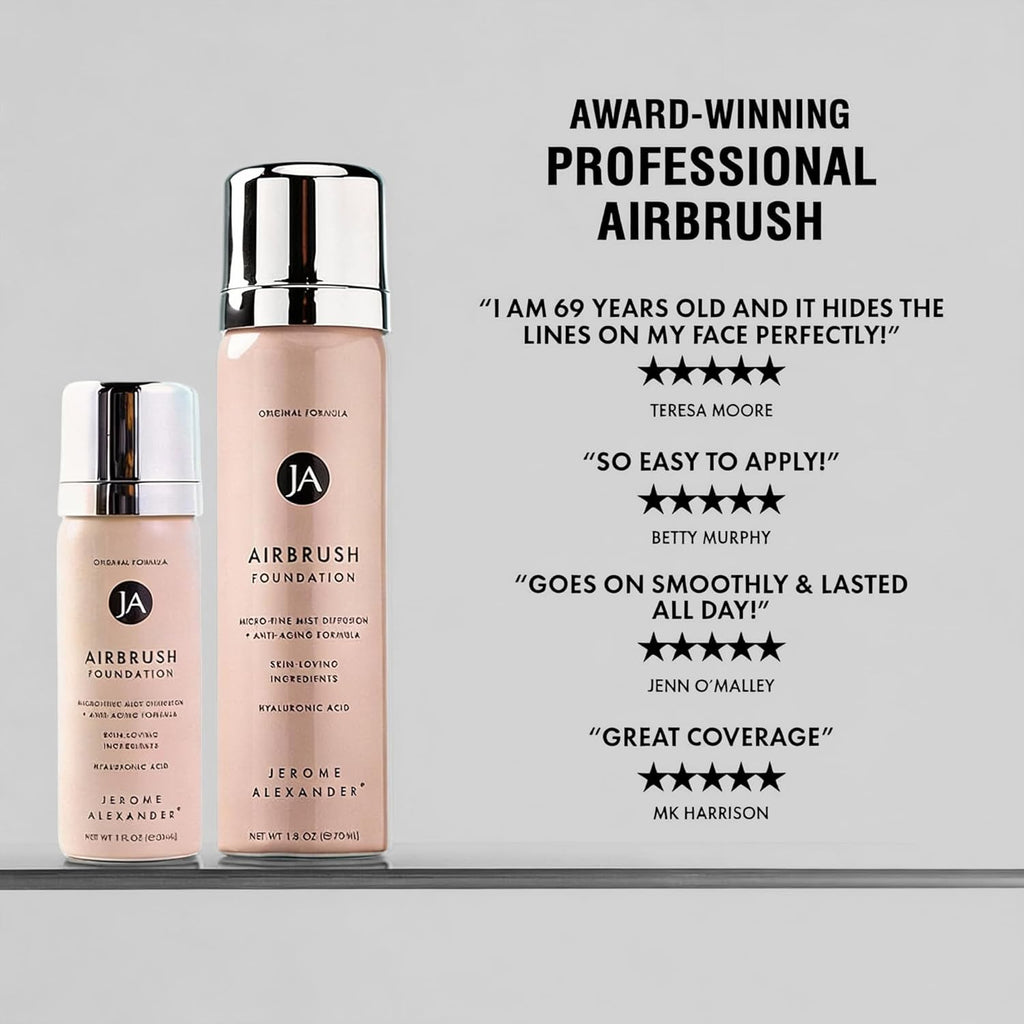 Magicminerals Airbrush Foundation, Spray Makeup with Skincare Active Ingredients, Ultra-Light, Buildable, Full Coverage Formula (Light Medium)