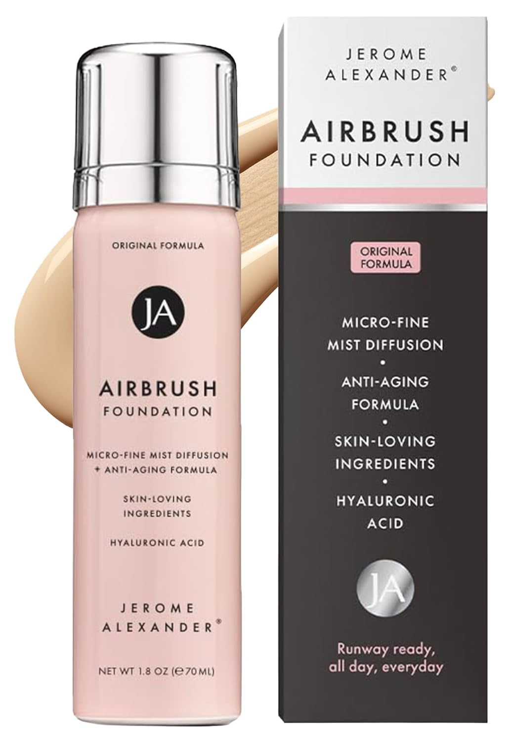 Magicminerals Airbrush Foundation, Spray Makeup with Skincare Active Ingredients, Ultra-Light, Buildable, Full Coverage Formula (Light Medium)