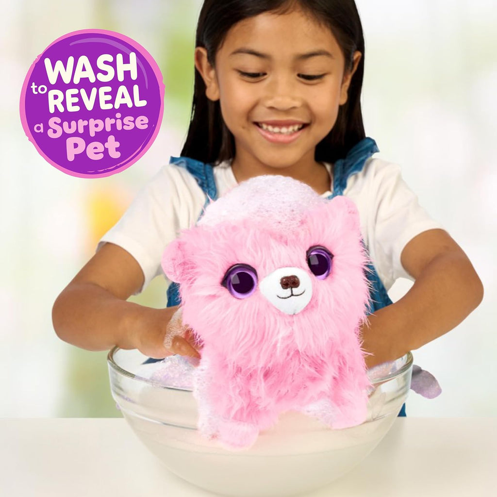 Pink Surprise Pet, Mystery Plush Toys, Stuffed Animals, Wash to Reveal 1 of 3 Rescue Surprise Toy Pets: Puppy, Bunny, or Kitty - Includes 8.7" Deluxe Carrier - Styles May Vary
