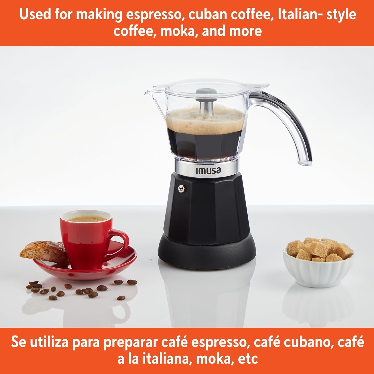 6 or 3 Cup Electric Espresso Maker Black Coffee Machine for Cuban Coffee, Moka and Espresso Drinks