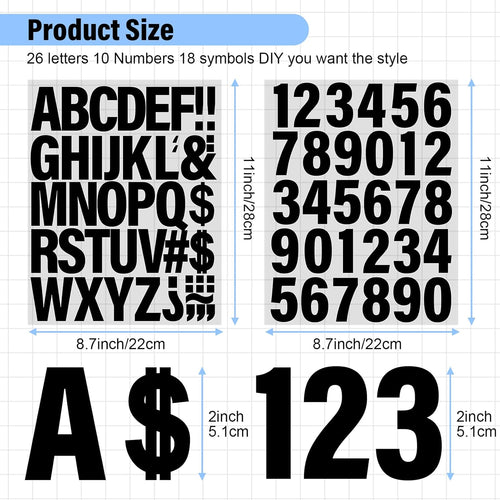 12 Sheets 500 Pieces Iron on Letters and Numbers, 2 Inch Iron on Vinyl Letters for Clothing, Heat Transfer Letters with A-Z PU Alphabets Sticker, Iron on Letters for Fabric,T-Shirt Printing DIY Craft