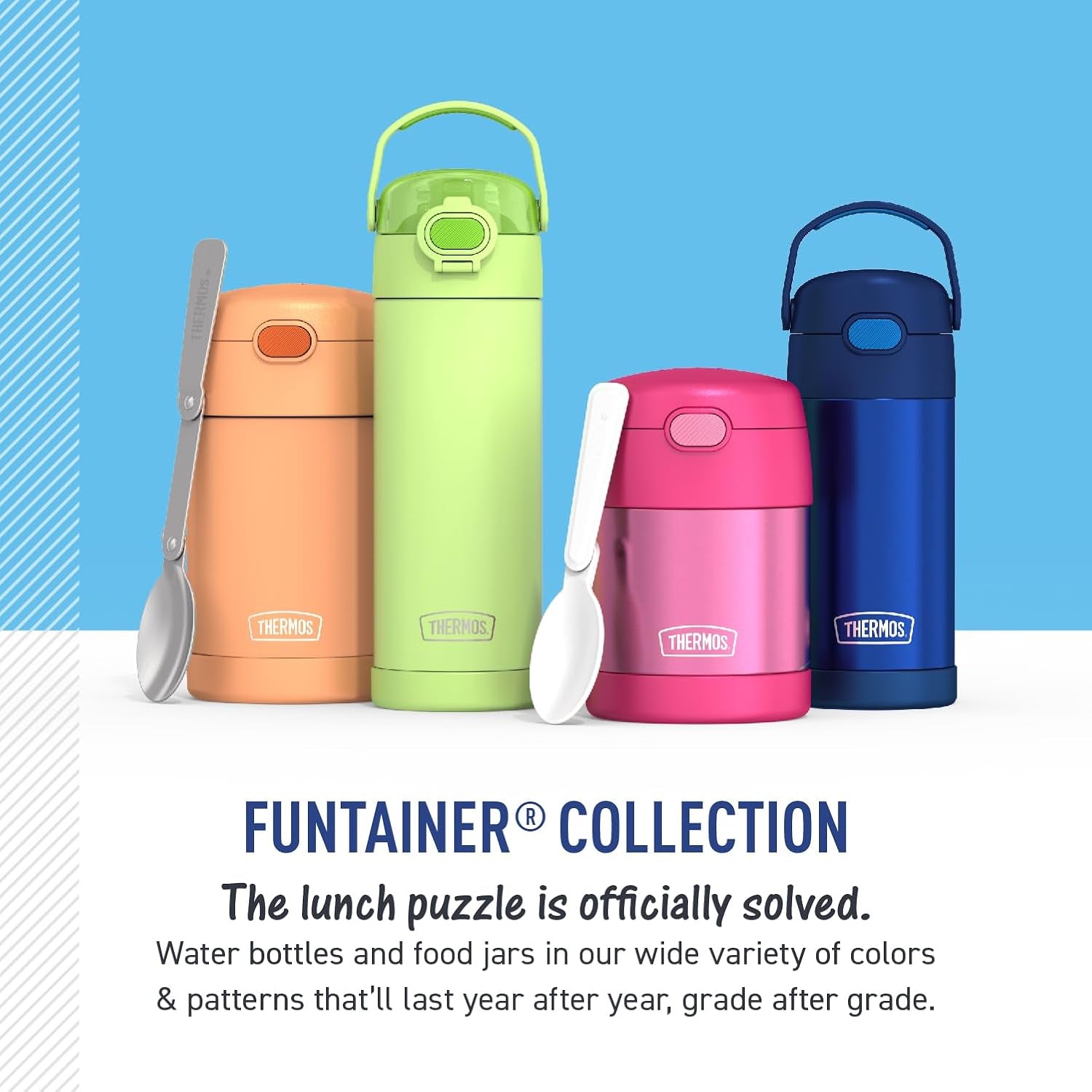 FUNTAINER Water Bottle with Straw - 12 Ounce - Kids Stainless Steel Vacuum Insulated Water Bottle with Lid, Frozen 2