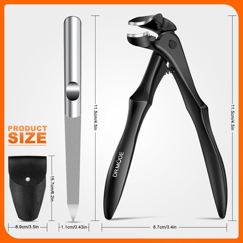 Toenail Clippers for Thick Toenails for Seniors, Upgraded Long Handled Angled Head Toe Nail Clippers for Men Thick Nails with Wide Opening, Large Finger Nail Clippers Adult with Catcher