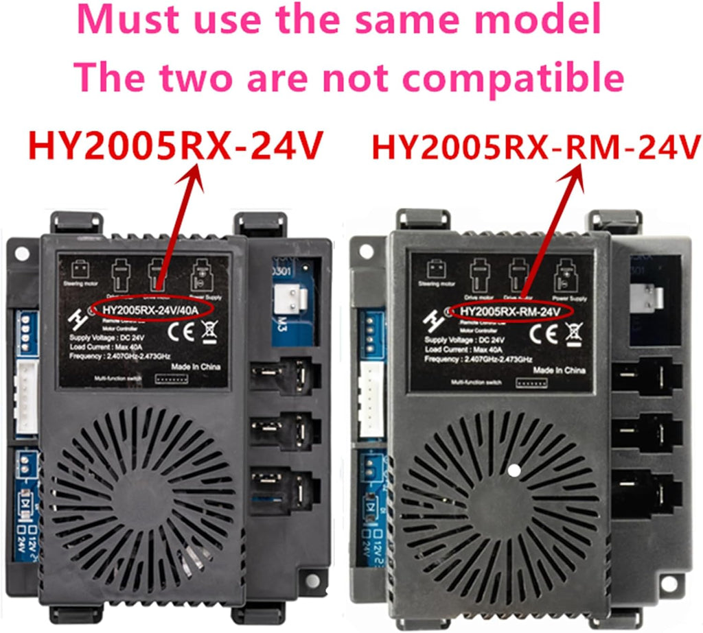 HY2005RX-RM-24V Mainboard Receiver Kids Powered Ride on Car, Controller Control Box Accessories for Children 24 Volt 40A Electric Ride on Car Replacement Parts