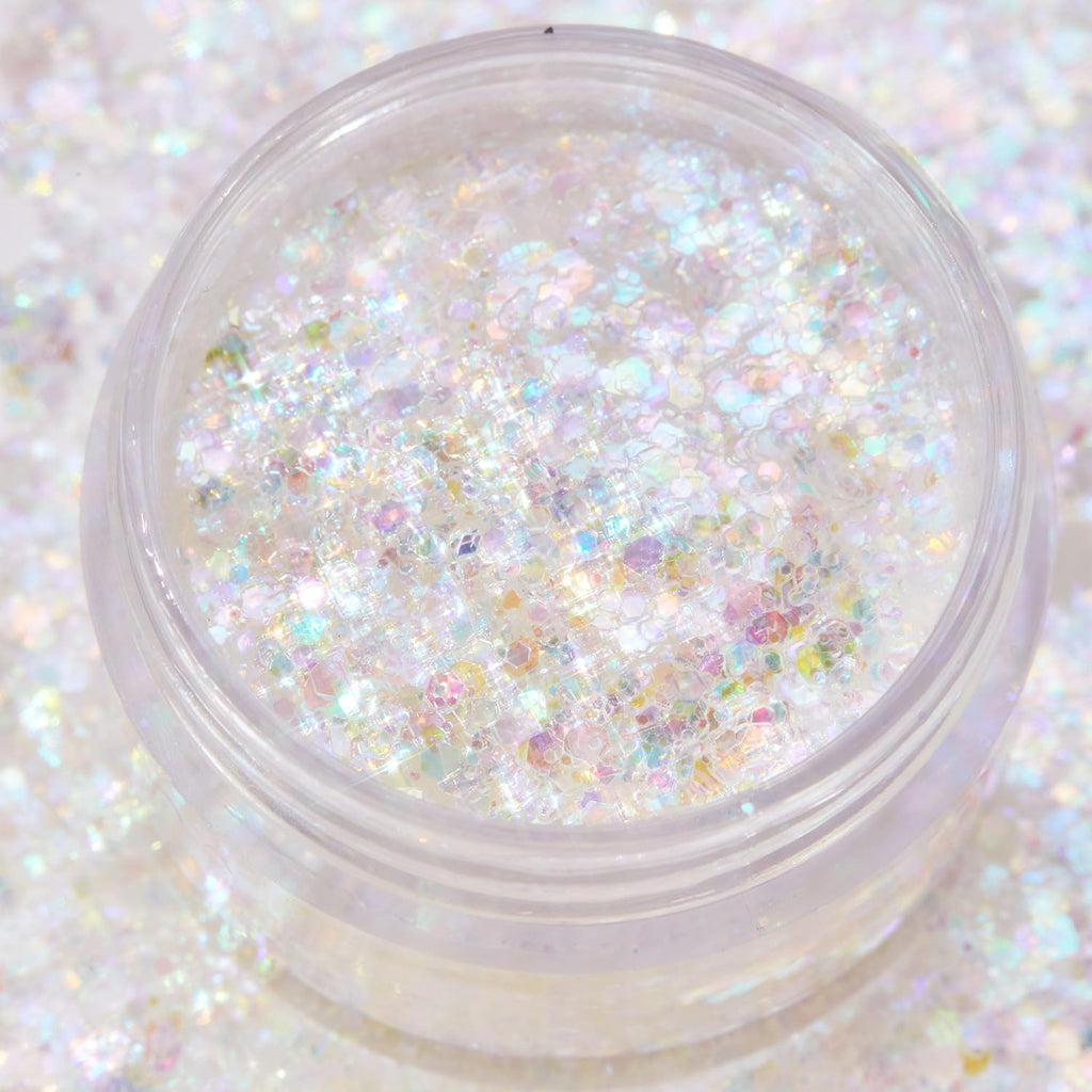 Glitterally Obsessed Body Glitter Gel - Multi-Colored Glitter Makeup Made with an Adhesive Gel Formula - Easy to Use & Mess Free - Disco Lady (0.06 Oz)