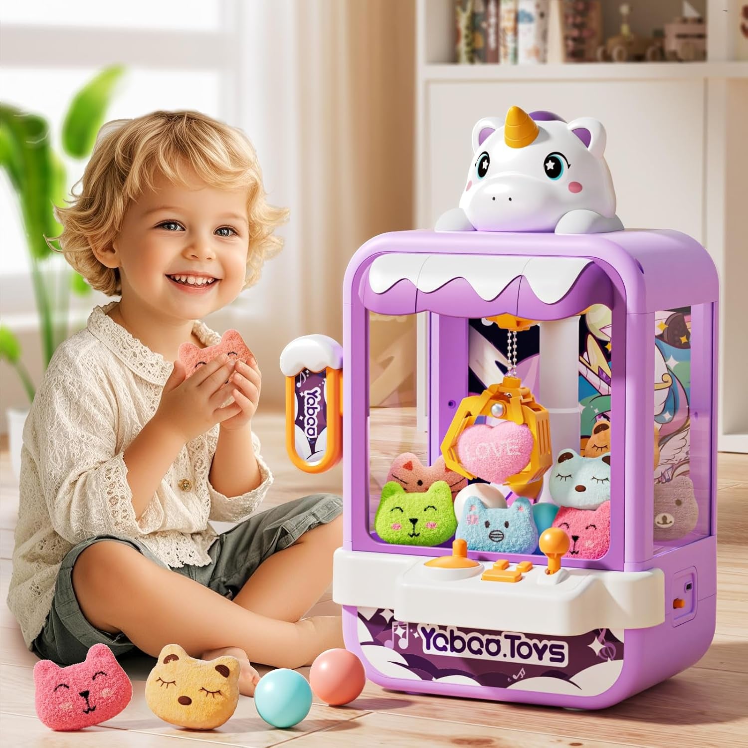Claw Machine for Kids Girl, Vending Machines Toys for Girls 4 5 6 7 8, Unicorns Girls Toys Age 6-8, Arcades Game Party Toy Age 6-7,Ideas Birthday Gifts for Girl 4 5 6 9 Year Old