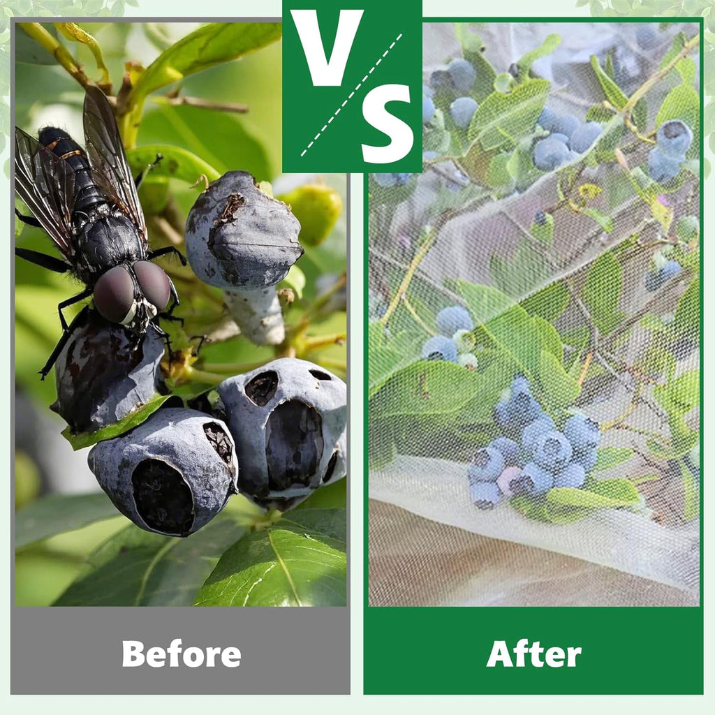 4 Pack Bird Netting for Garden Protection with Zipper & Drawstring, 2.3FT X 3.4FT Reusable Mosquito Net Plant Netting Cover for Fruit Tree Blueberry Bush Shrubs Vegetables Tomato