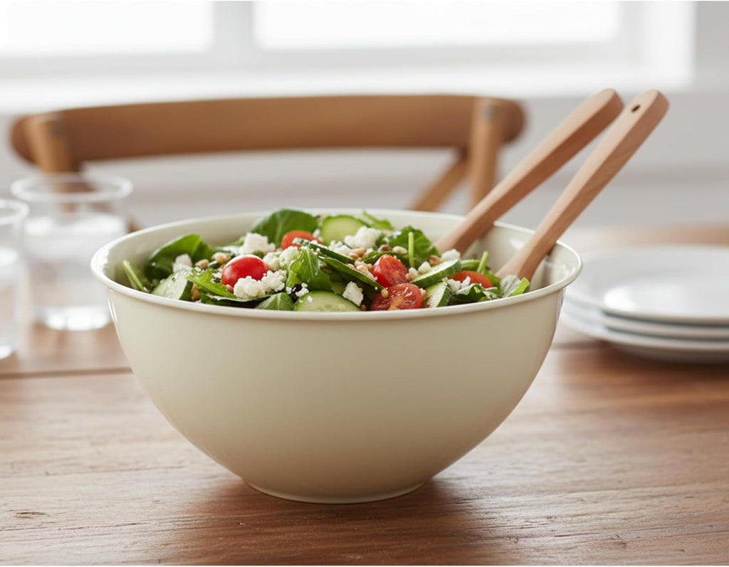 Large Mixing Bowls 5-Quart 169Oz - Plastic Salad/Mixing/Serving Bowl - 4 Pack (Colors May Very)
