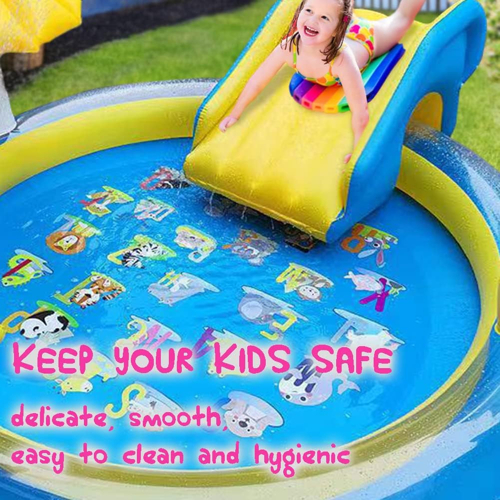 Dinosaur Inflatable Play Center, Kids round Wading Swimming Pool with Slide, Dinosaur Sprinkle, Mushroom Shade for Kids Children Summer Outdoor Splish Splash, Garden Backyard Water Park, 87"X75"X31.5"