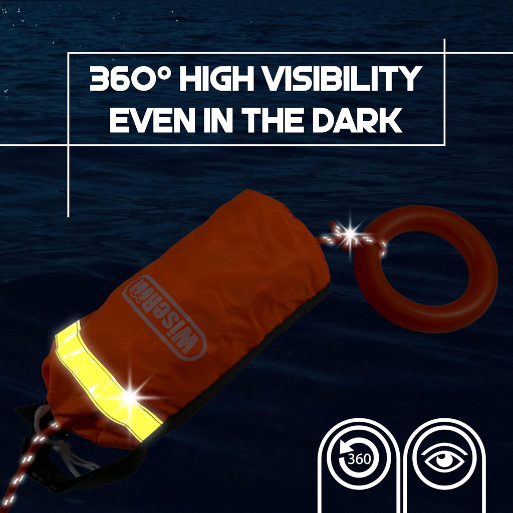 Throw Bag for Water Rescue: Quick Deploy Throwable Flotation Device, 50/70/98Ft High Visibility Rope for Boating Kayaking Emergency Survival, 1900Lb Tensile 5/16 Inch