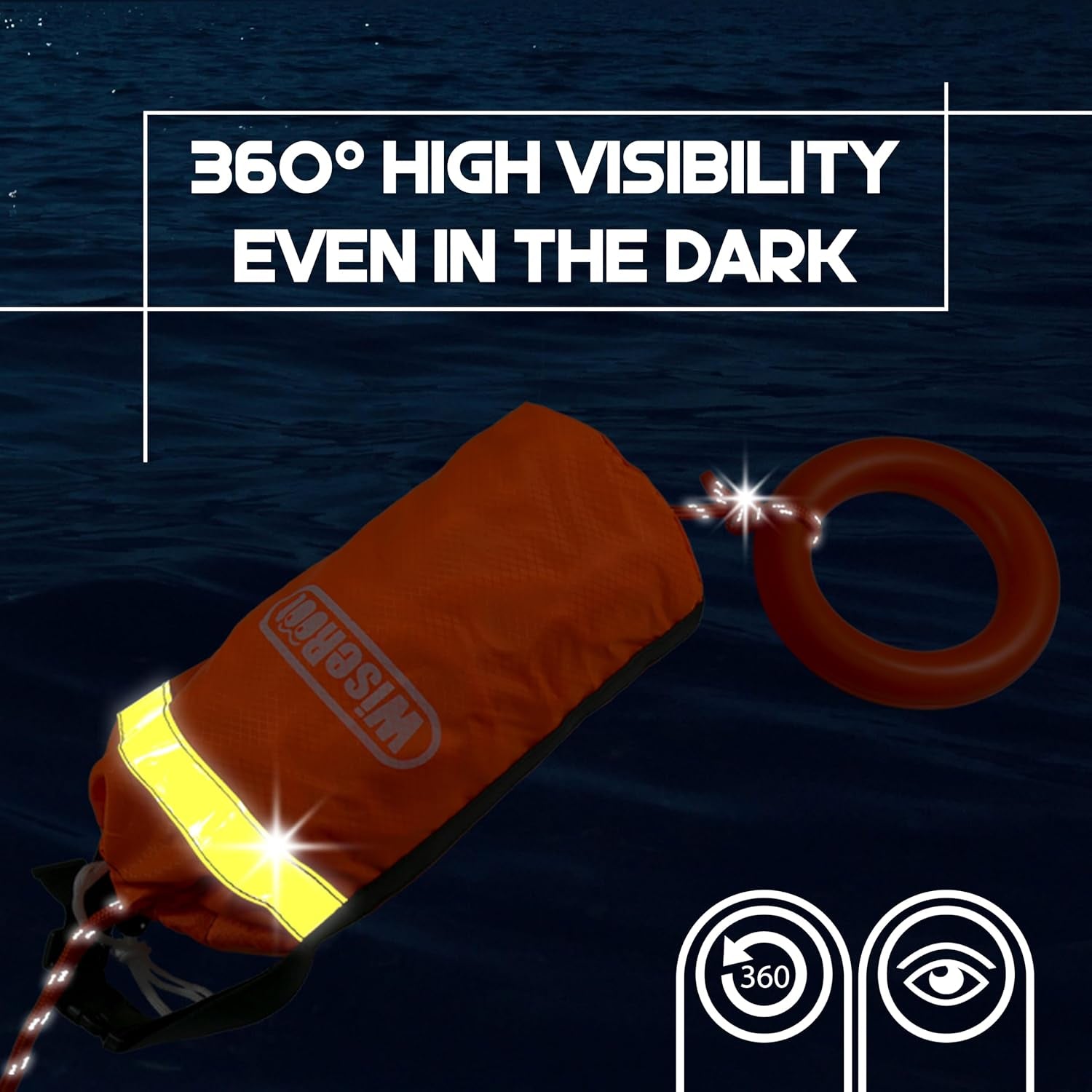 Throw Bag for Water Rescue: Quick Deploy Throwable Flotation Device, 50/70/98Ft High Visibility Rope for Boating Kayaking Emergency Survival, 1900Lb Tensile 5/16 Inch