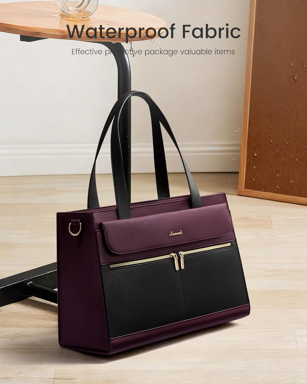 Laptop Bag for Women 15.6 Inch Tote Work Professional Leather Computer Briefcase Waterproof Handbag Shoulder Large Capacity Business Teacher Office Crossbody Purse