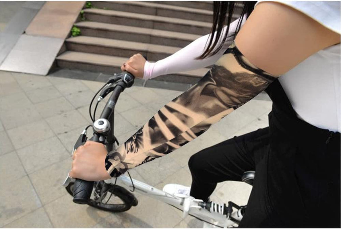 20Pcs Temporary Tattoo Arm Sleeves Arts Fake Slip on Arm Sunscreen Sleeves Body Art Stockings Protector -Designs Tribal, Tiger, Dragon, Skull, and Etc Unisex Stretchable Cosplay Accessories