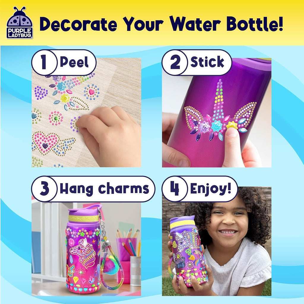 Decorate Your Own Water Bottle Kit for Girls - Gift for Girls Ages 5 6 7 8 9 10 Year Old Girl Birthday Gift, Unicorn Toys Crafts Kids Ages 6-12 Mothers Day Crafts for Kids