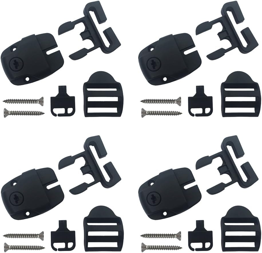 4 Set Spa Hot Tub Cover Broken Latch Repair Kit Have Slot - Replace Latches Clip Lock with Keys and Hardwares