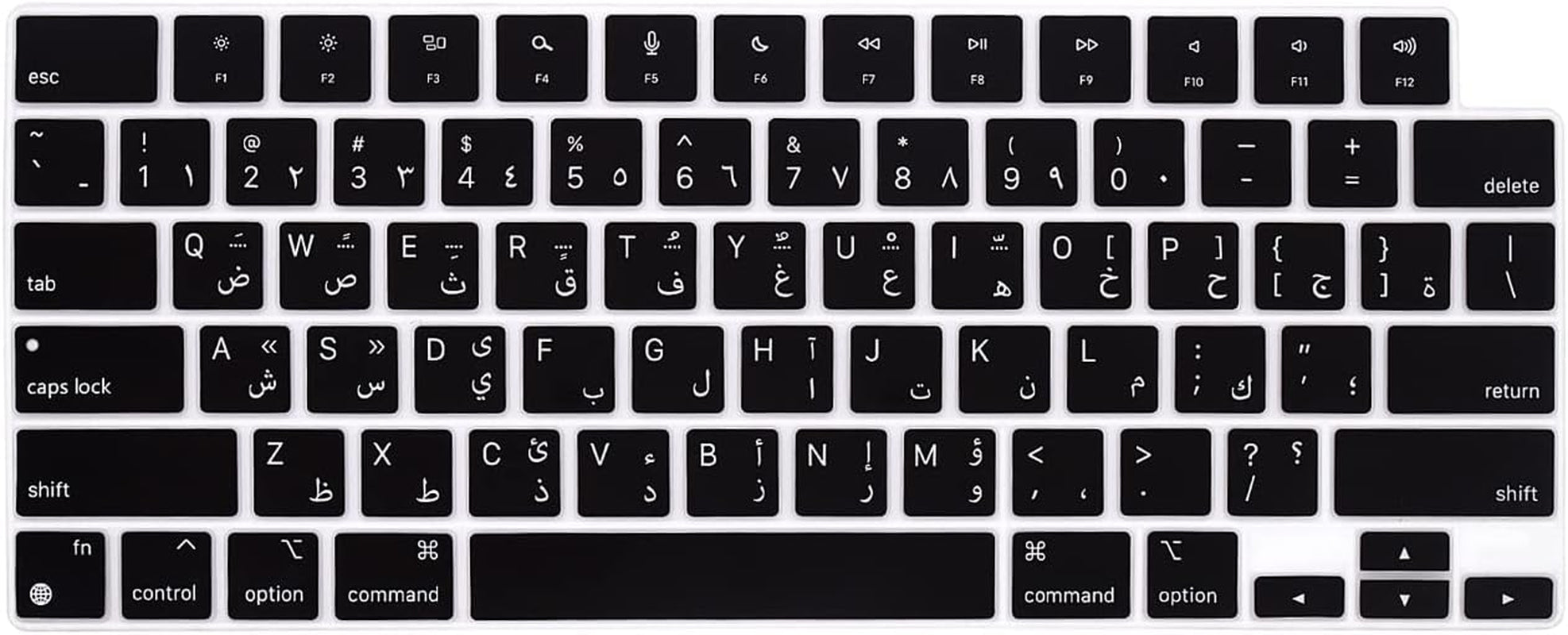 Arabic Keyboard Cover Skin for 2024-2022 Macbook Air 13.6 15 Inch M3 M2 A3113/A3114/A2681/A2941 & 2023-2021 Macbook Pro 14 16.2 Inch M3 M2 M1 Pro/Max A2918/A2992/A2779/A2780/A2991 Accessory