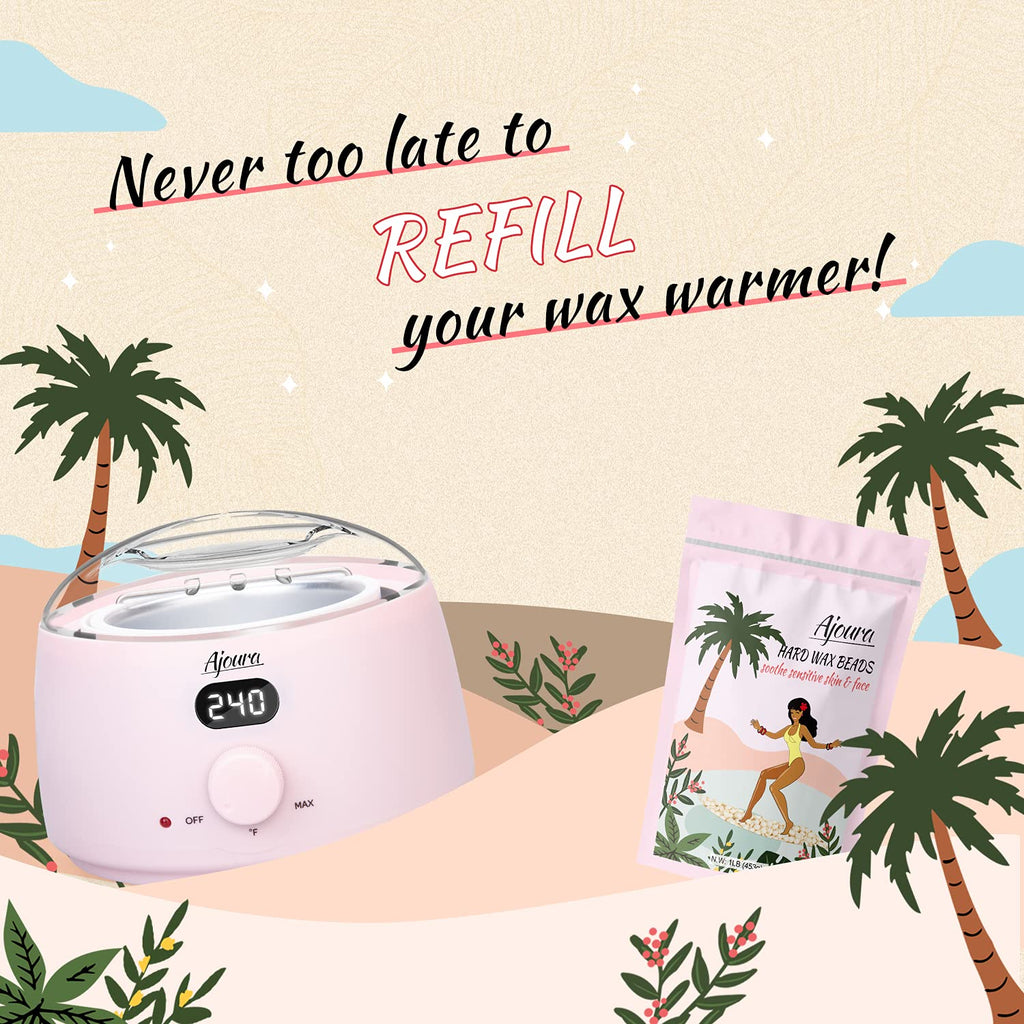 1Lb Refill Wax Beans for Hair Removal Kit, Brazilian Coarse Waxing for Bikini, Face, Eyebrow, Back, Chest, Legs, Armpit, at Home Waxing Beads for Women Men