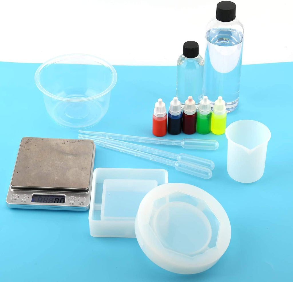 2 Pieces Ashtray Resin Molds, Silicone Resin Mold with Square and Rhombus & round Shape for Resin Casting, DIY Handcrafts