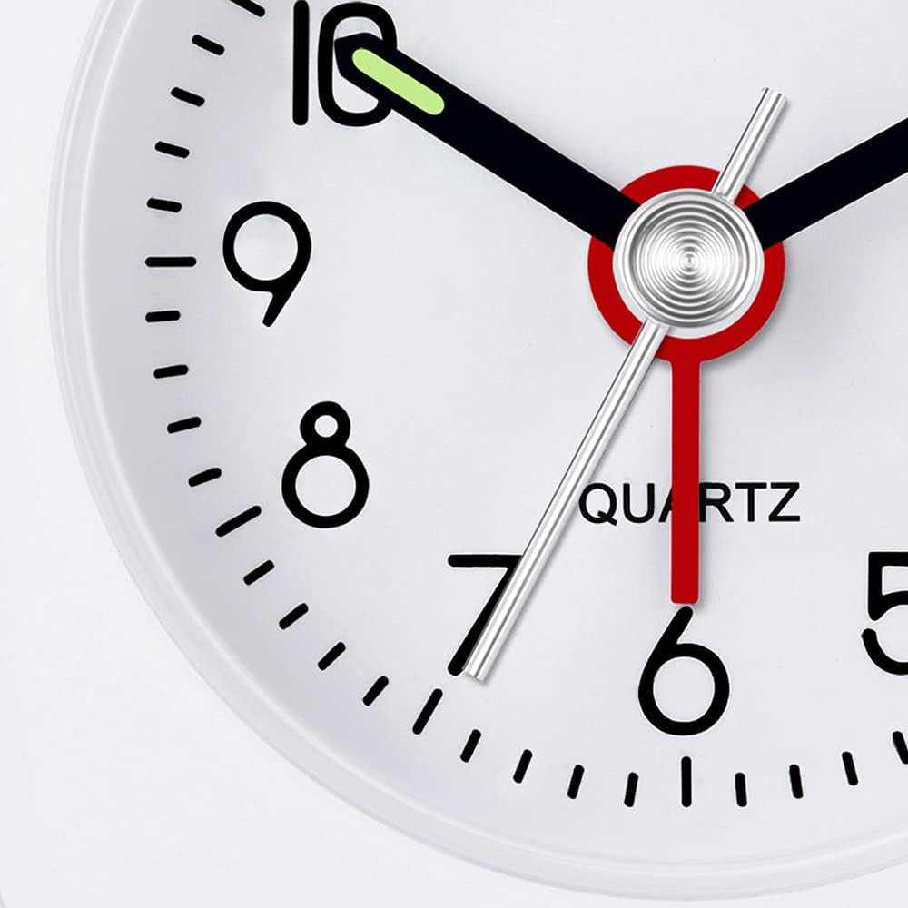 Travel Analog Alarm Clock, 2.25 Inch, Ultra Small Clock with Snooze and Light Function, Super Silent Non Ticking, Battery Operated, Easy Setting