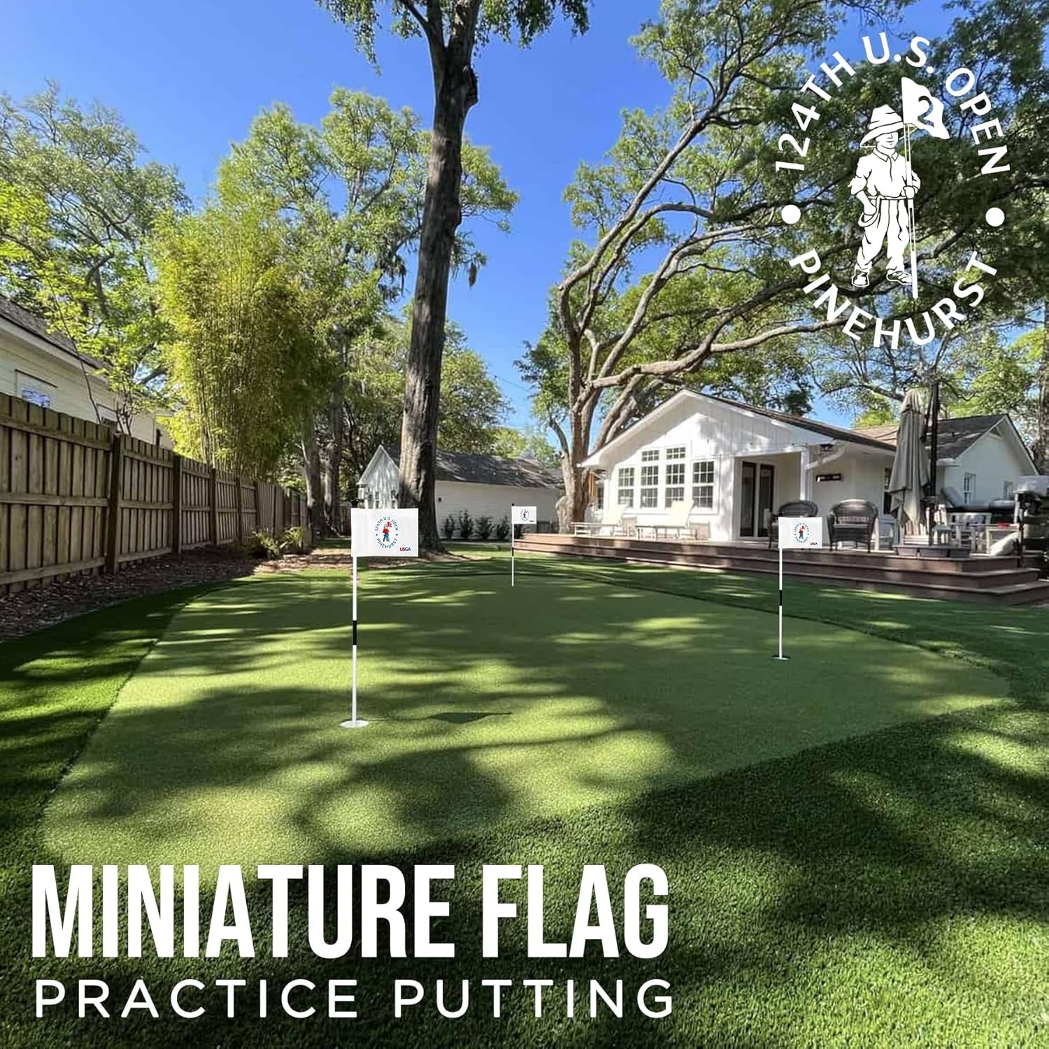 Golf Flag Mini, 8X6 Inch, Dual-Layer Silk-Printed, Fade-Resistant 420D Nylon, Tube Insert, Ideal for Backyard Practice Putting Green