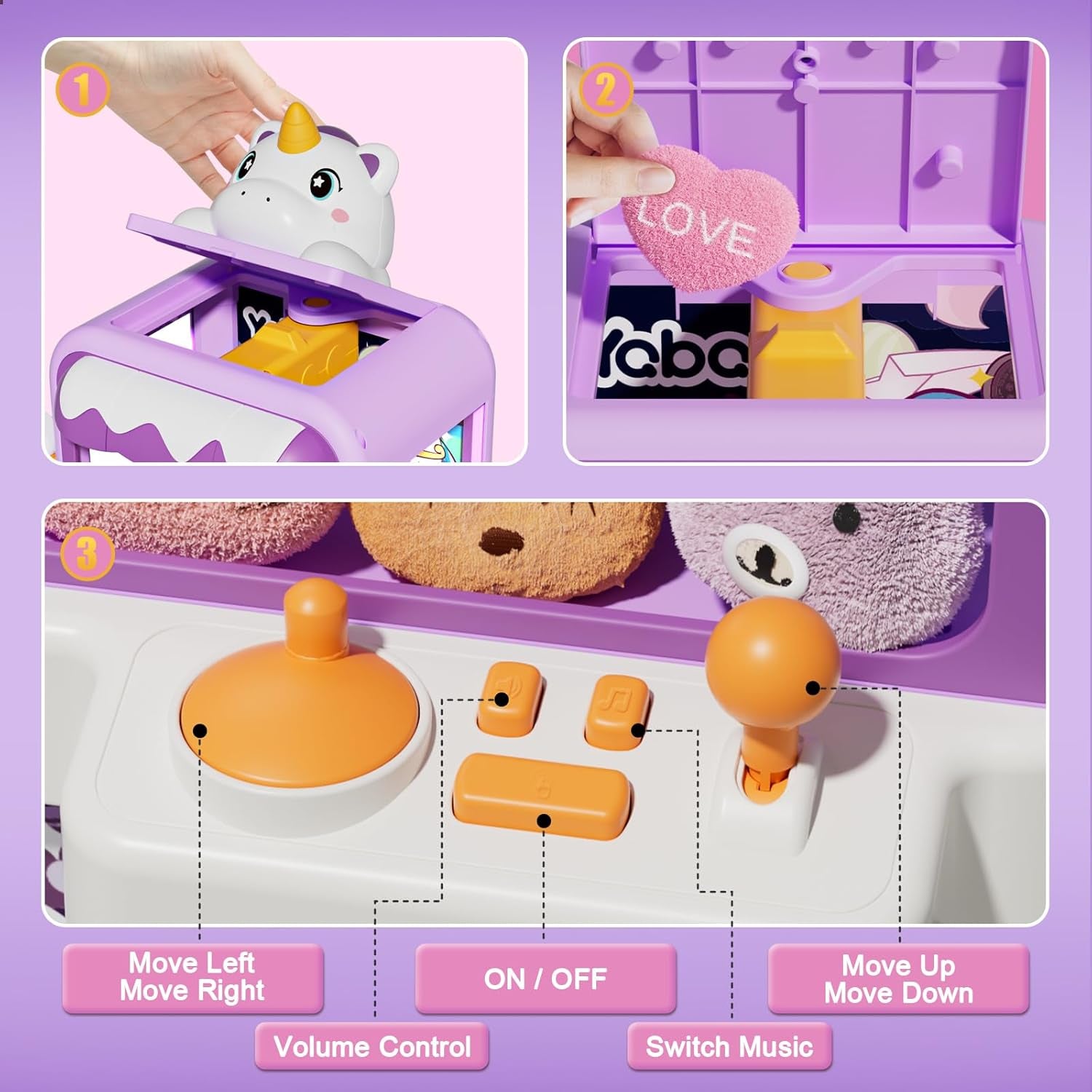 Claw Machine for Kids Girl, Vending Machines Toys for Girls 4 5 6 7 8, Unicorns Girls Toys Age 6-8, Arcades Game Party Toy Age 6-7,Ideas Birthday Gifts for Girl 4 5 6 9 Year Old