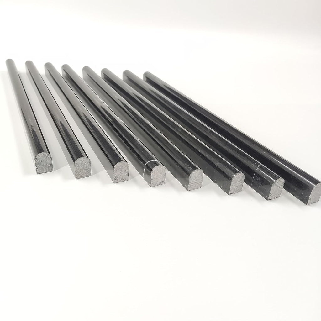 Black 15 Pack Marble Pencil Tile, 0.5"X12" Polished Marble Tile Edge Trim for Kitchen Backsplash, Bathroom and Shower Walls (15)