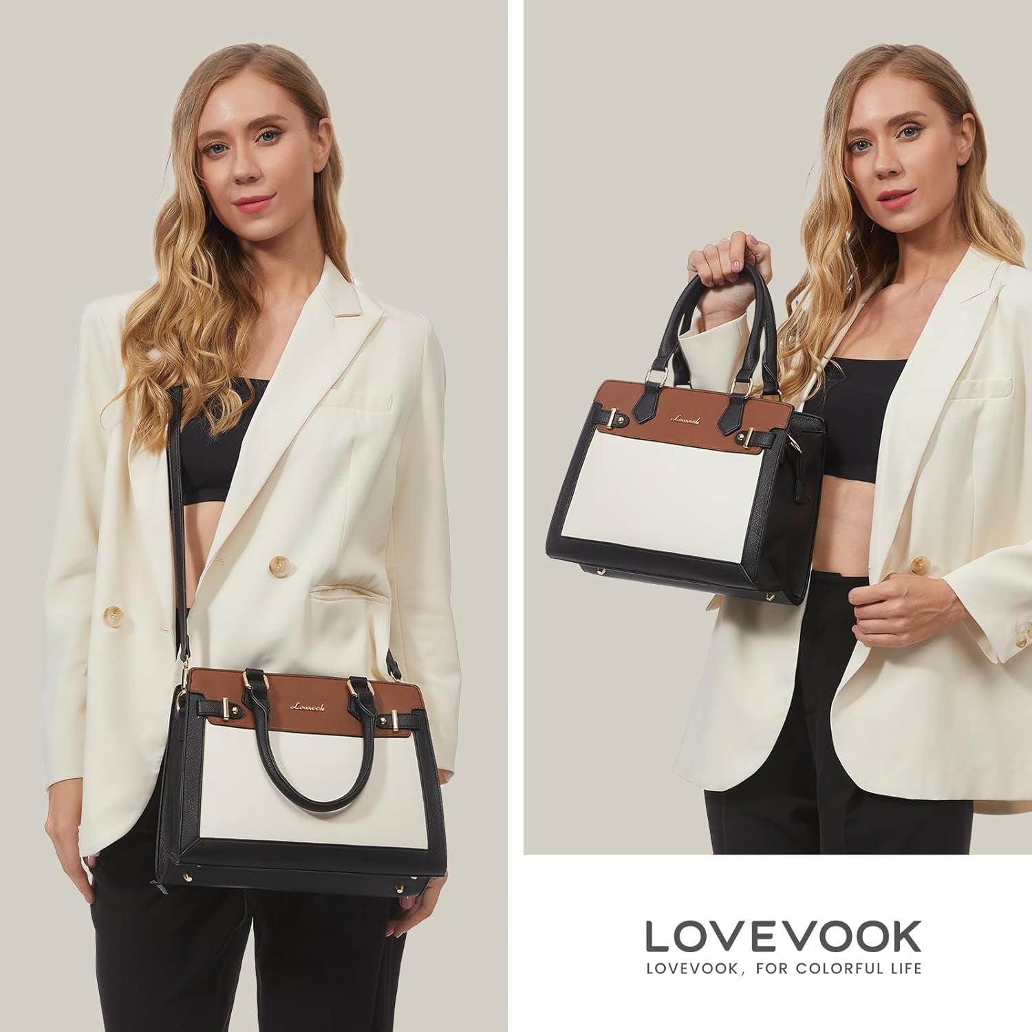 Purses and Handbags for Women, Tote Shoulder Bag Satchel Purse and PU Leather Top Handle for Ladies