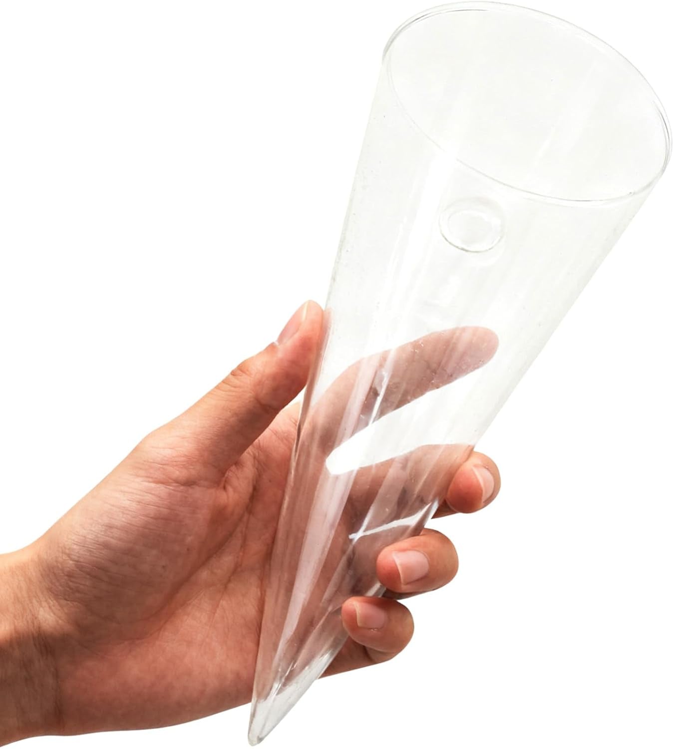 Clear Circular Cone Glass Wall Hanging Vase Flower Vase Bottle for Plant Holder Flower Creative Decor Cone Type Vase Succulent Planter Arrangement for Bedroom Kitchen Living Room Office