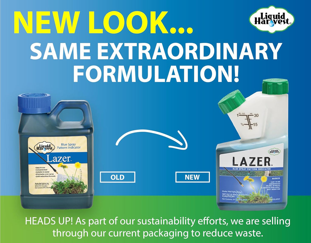 Lazer Blue Concentrated Spray Pattern Indicator 8 Ounces Perfect Weed Dye, Herbicide Fertilizer Marking Turf Mark and Marker