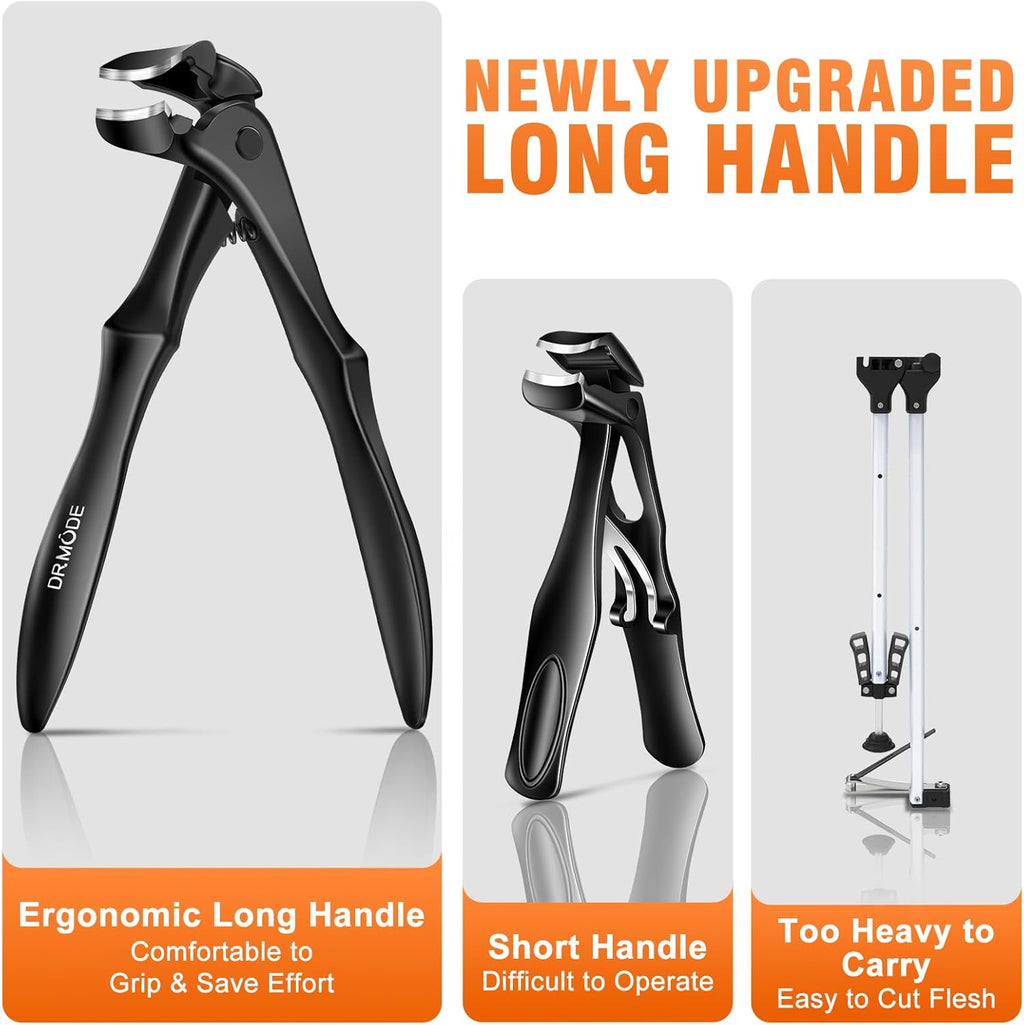 Toenail Clippers for Thick Toenails for Seniors, Upgraded Long Handled Angled Head Toe Nail Clippers for Men Thick Nails with Wide Opening, Large Finger Nail Clippers Adult with Catcher