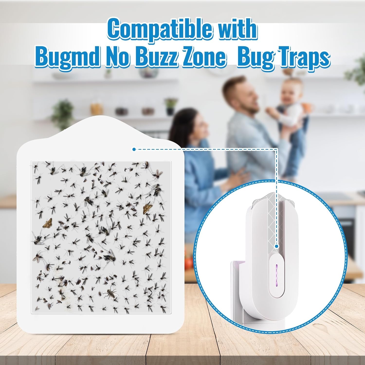 20 Pack Flying Insect Trap Refill Compatible with Bugmd No Buzz Zone Bug Trapper, Refill Glue Boards, Adhesive Fly Trap Refills Pad for Insect Bug Mosquito Gnat Fruit Fly Catcher Indoors