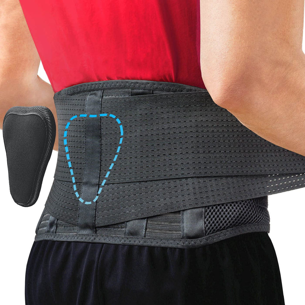 Back Brace for Lower Back Pain - Immediate Relief from Sciatica, Herniated Disc, Scoliosis - Breathable + Lumbar Support Pad - for Men & Women - Fits 44–52″ Waist (Large, Check Size Chart)