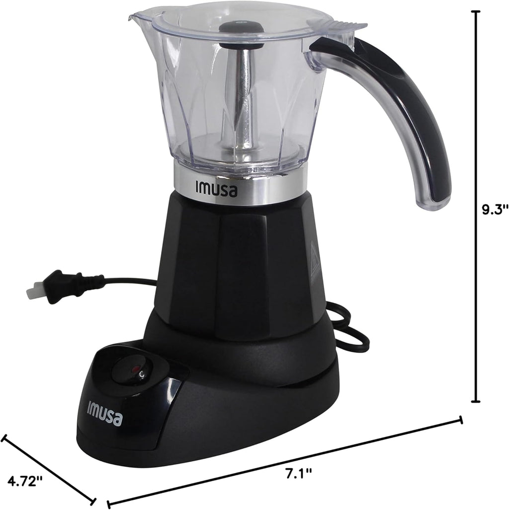 6 or 3 Cup Electric Espresso Maker Black Coffee Machine for Cuban Coffee, Moka and Espresso Drinks
