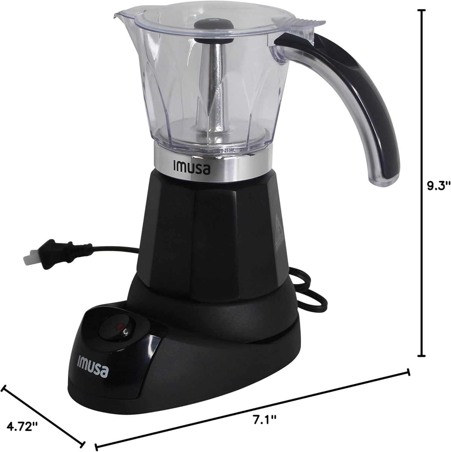 6 or 3 Cup Electric Espresso Maker Black Coffee Machine for Cuban Coffee, Moka and Espresso Drinks