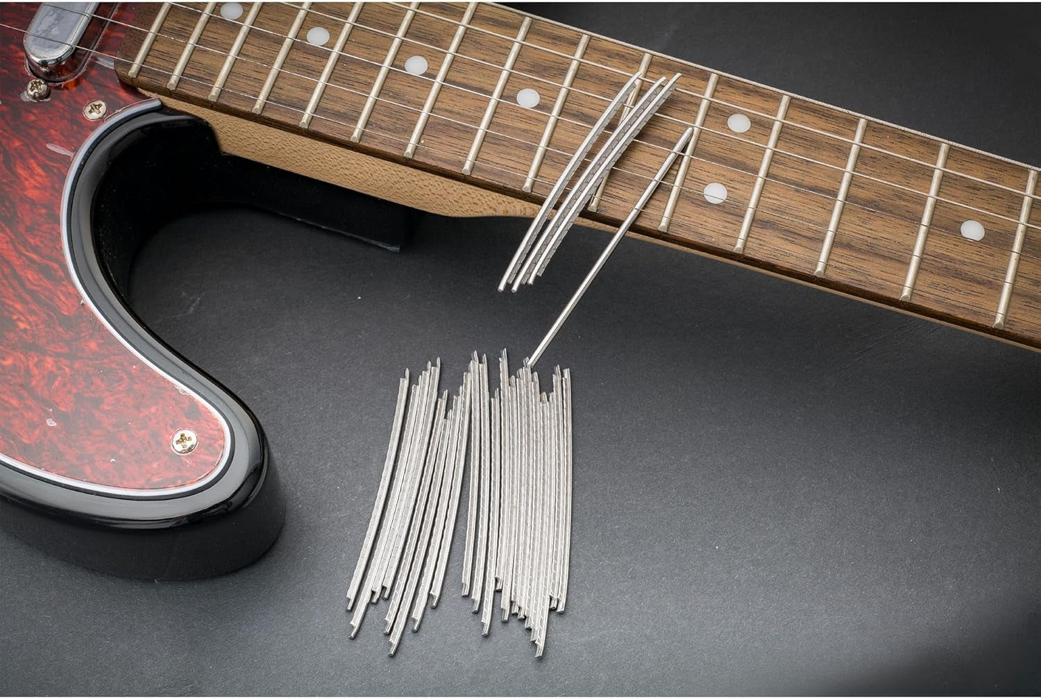 Stainless Steel 2.9Mm Guitar Fret Wires 24 Frets Fretwire Set for Fender Strat Tele Electric Guitar Bass, Chrome