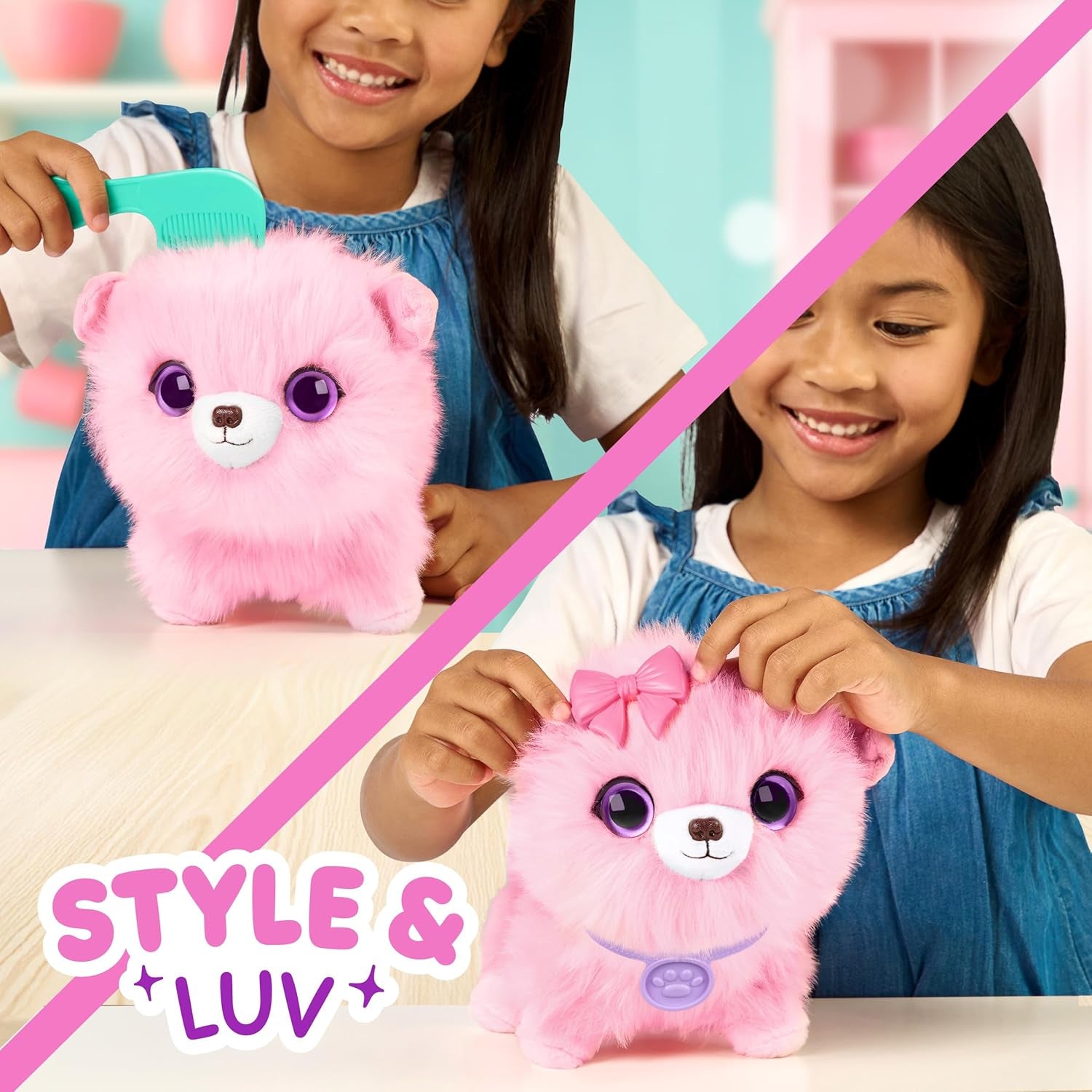 Pink Surprise Pet, Mystery Plush Toys, Stuffed Animals, Wash to Reveal 1 of 3 Rescue Surprise Toy Pets: Puppy, Bunny, or Kitty - Includes 8.7" Deluxe Carrier - Styles May Vary