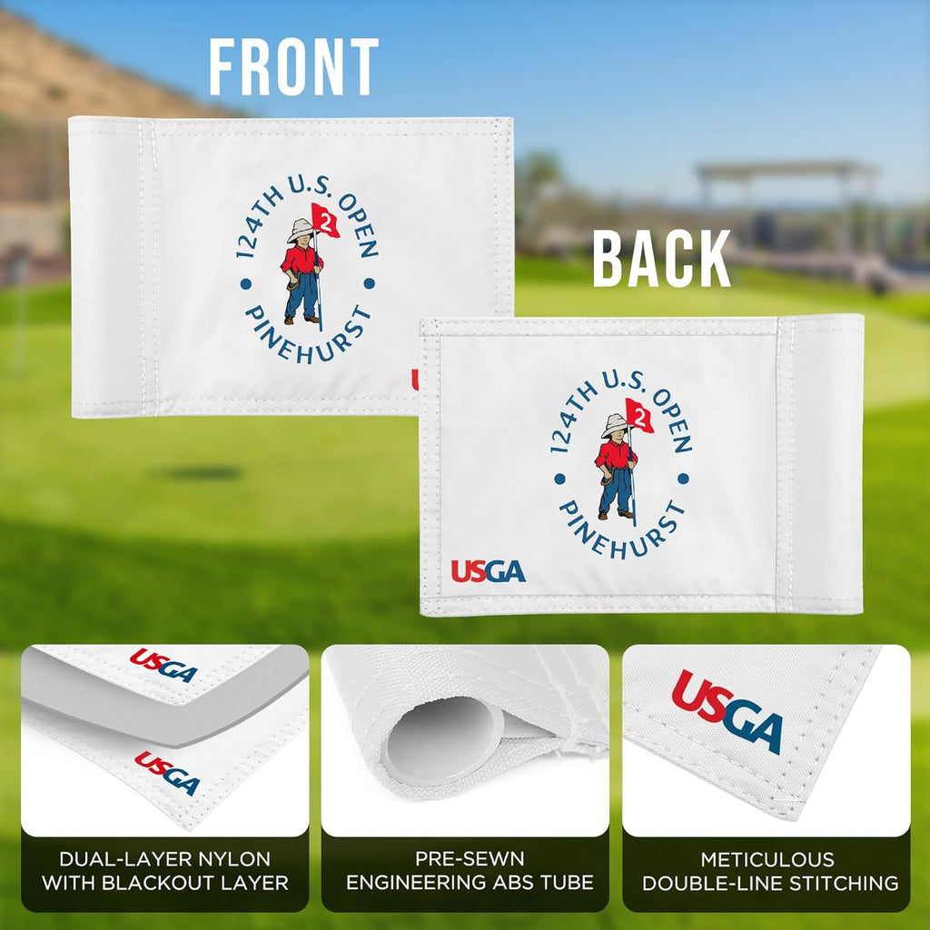 Golf Flag Mini, 8X6 Inch, Dual-Layer Silk-Printed, Fade-Resistant 420D Nylon, Tube Insert, Ideal for Backyard Practice Putting Green