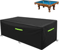 7/8/9 Ft Pool Table Cover, Waterproof Billiard Cover Polyester Fabric for Snooker Billiard Table (102X53X32In) Black