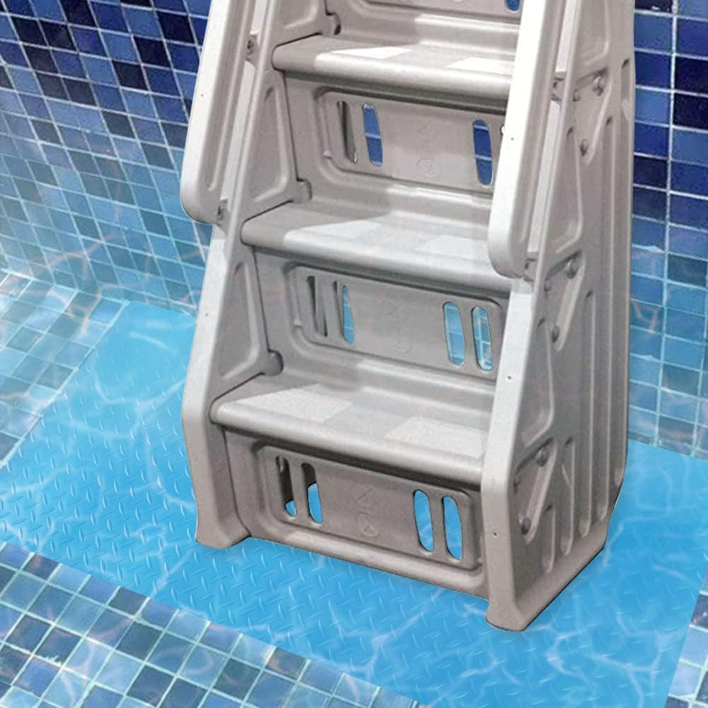 Large Swimming Pool Ladder Mat, 17"X38" Protective Non-Slip Pool Step Pad with Texture，Protective Ladder Pad for above Ground Swimming Pools Liner and Stairs (Blue)